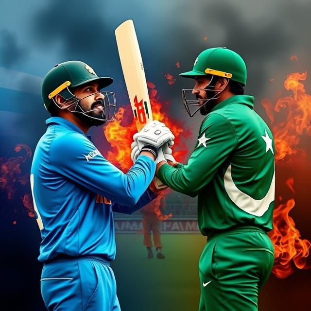 Image of India and Pakistan cricket players