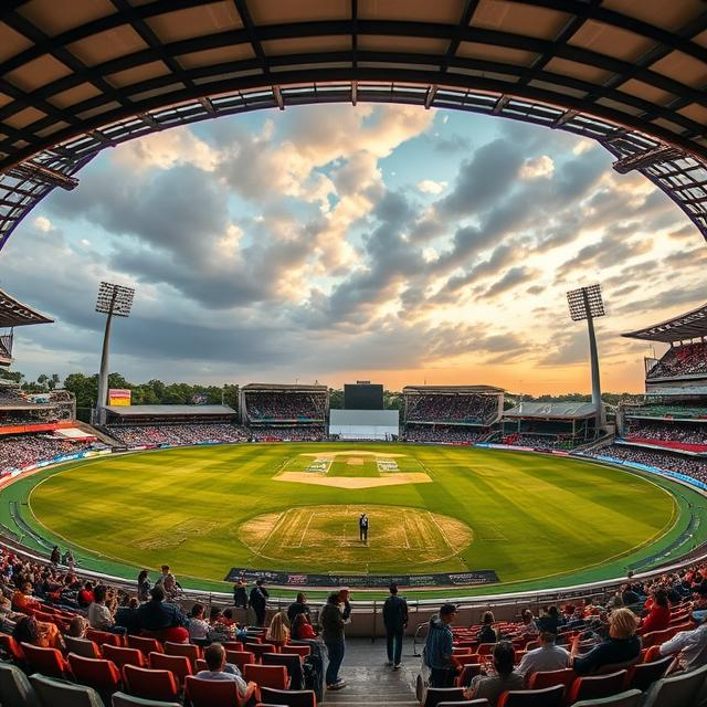 A photo of a cricket match