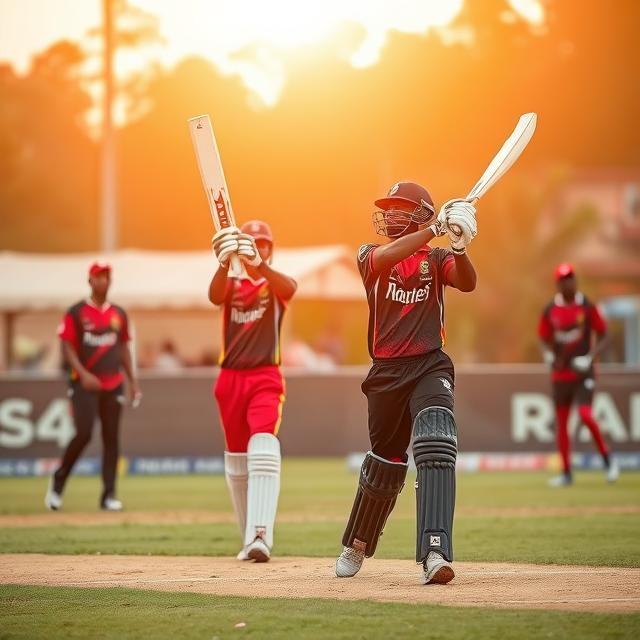 A captivating image of a cricket match, possibly featuring players from Pakistan and Sri Lanka